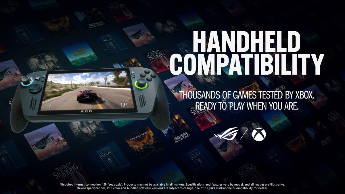 Xbox tested and Xbox approved โ
Thousands of your faves will be handheld compatible on the ROG Global Xbox Ally and Xbox Ally X October 16: