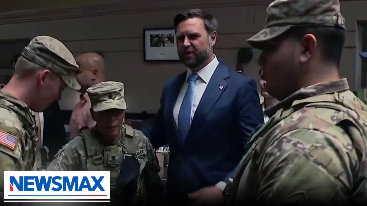 Vice President JD Vance and Defense Secretary Pete Hegseth visited National Guard members stationed in Washington, D.C.'s Union Station.