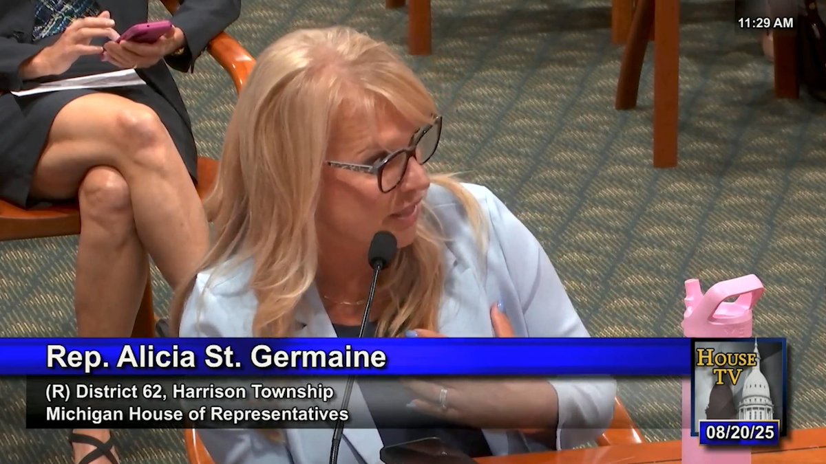 Defending her bill to ban protests via blocking highways, Michigan State Rep. Alicia St. Germaine (R) says it's not fair for her to be prosecuted for hitting someone with her car. "I don't think it's fair for, say, myself, if I injure somebody, that now I have to be persecuted."