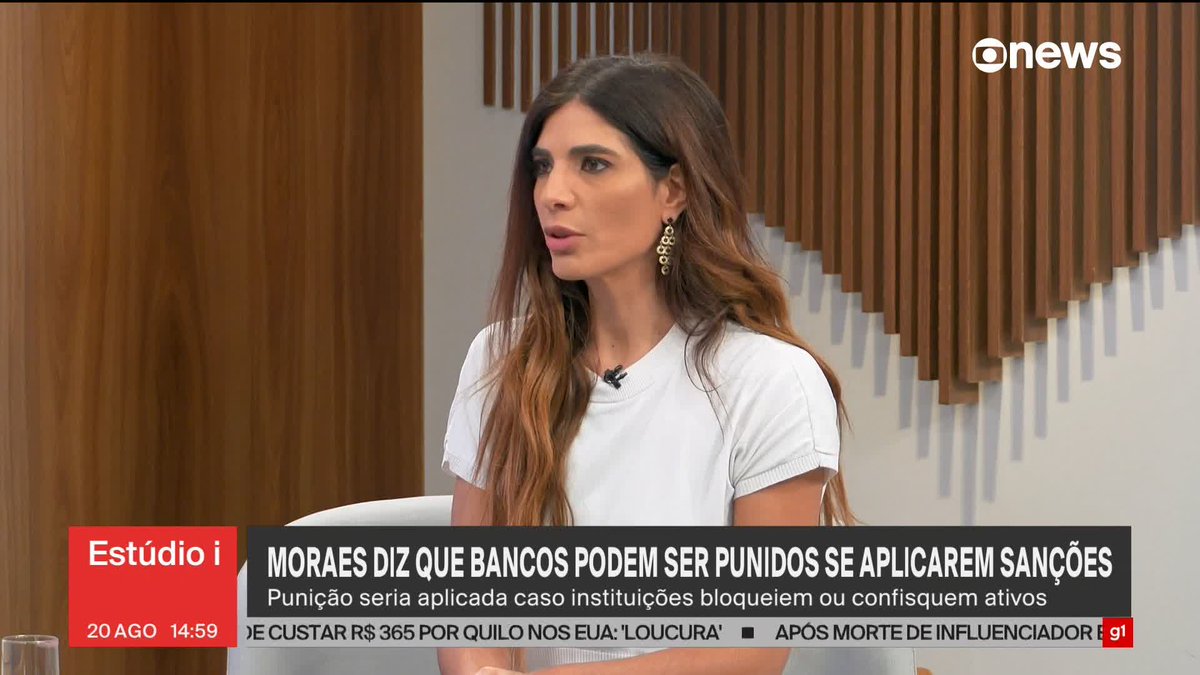 Moraes diz que bancos podem ser punidos se aplicarem sanções americanas. #Estúdioi ➡ Assista à #GloboNews: