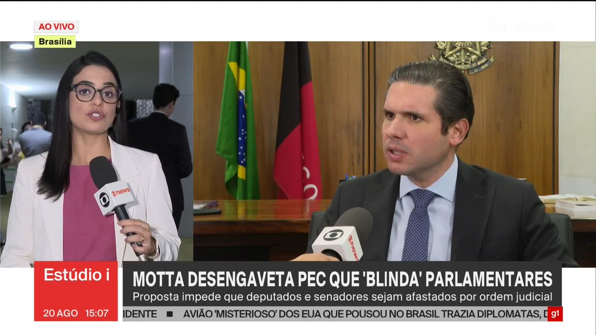 O presidente da Câmara, Hugo Motta, desengavetou uma Proposta de Emenda à Constituição que amplia a proteção a parlamentares. Um dos pontos do texto, apresentado originalmente em 2021, impede que o parlamentar seja afastado do mandato por ordem judicial. Saiba mais com Fernanda Rouvenat. ➡ Assista ao #Estúdioi: #GloboNews