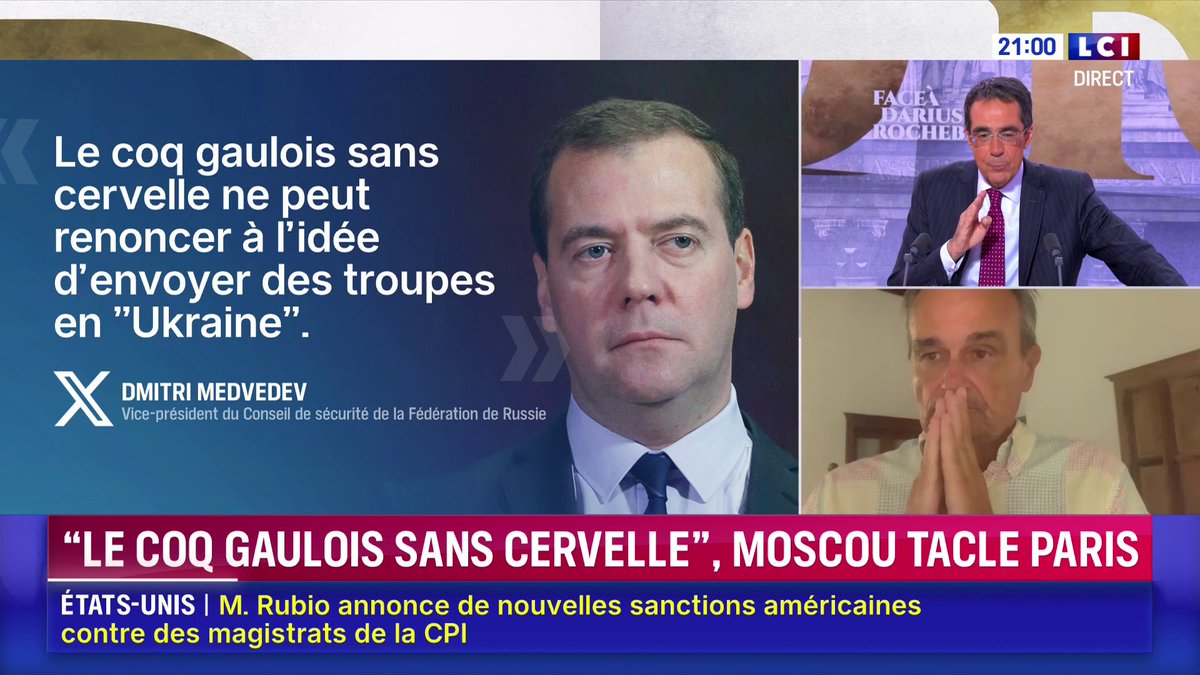 🗣️ "La Russie nous posera un problème de sécurité" prévient Gérard Araud qui préconise de "garder son calme" après qu'Emmanuel Macron a qualifié la Russie de Vladimir Poutine "d'ogre à nos portes" ▶️ Darius Rochebin