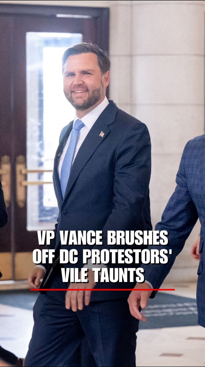 Vice President JD Vance brushes off protesters who berated him as he was walking inside DC's Union Square.