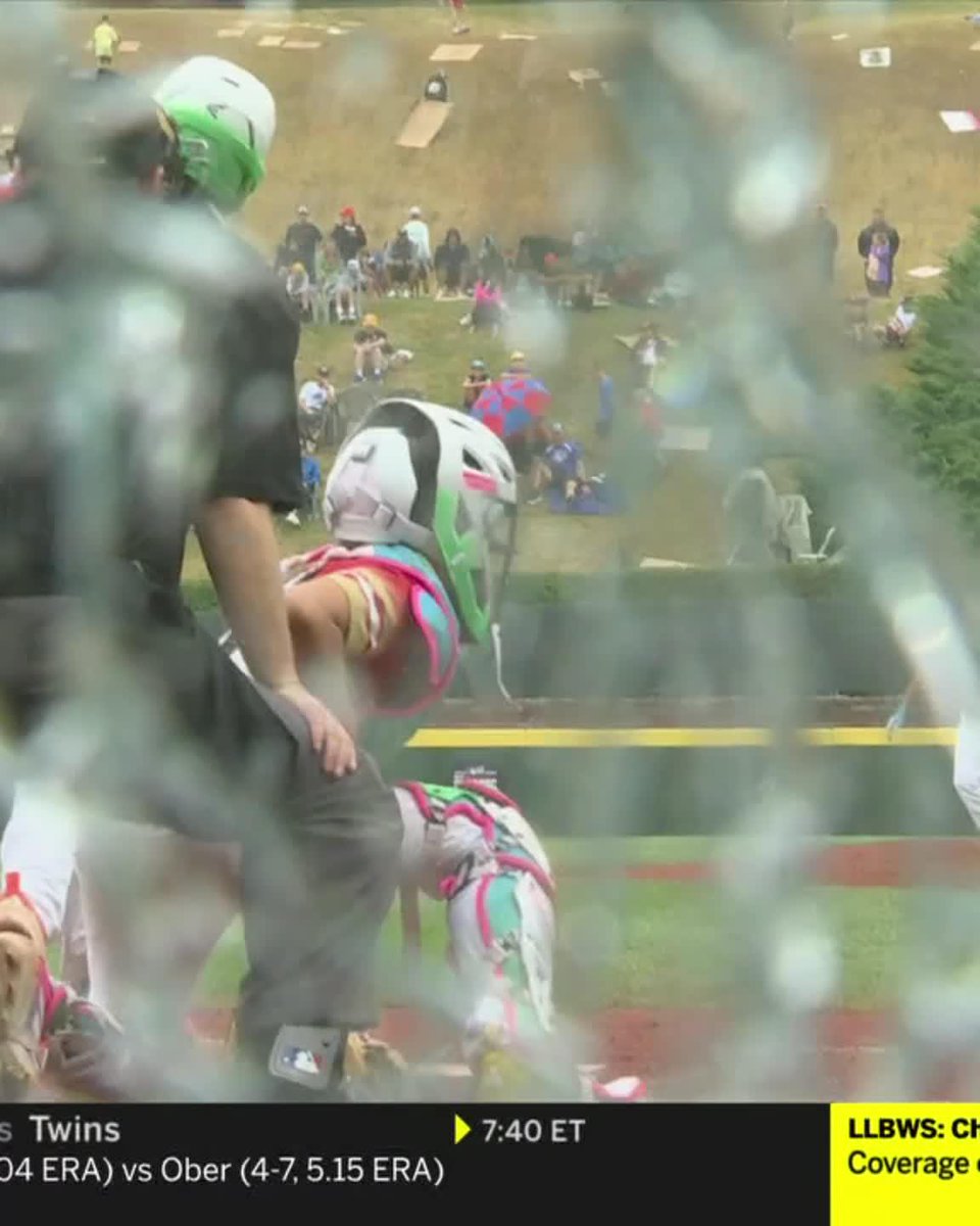 Foul tip smashed the camera behind home plate 😳