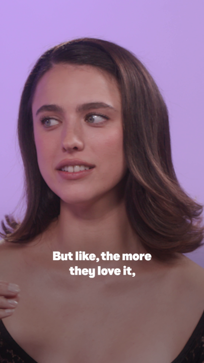Prerequisite for working with Margaret Qualley: pure excitement & living for this sh*t 🎬 See her FULL Honey Don't! interview with Josh Horowitz here →