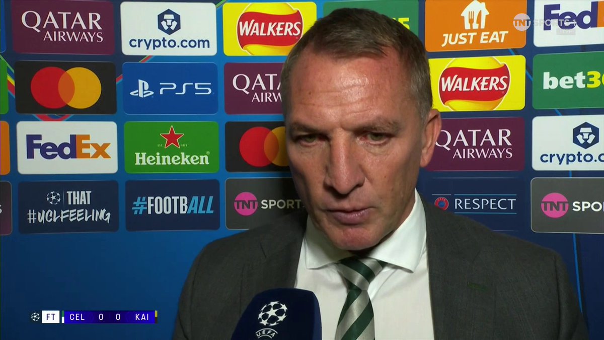 "It's the manager who gets sacked, not the board." Brendan Rodgers on ‘sack the board’ chants at Celtic Park after tonight’s draw 🏟️ Connie McLaughlin | Watch live on TNT Sports &amp; discovery+ UK