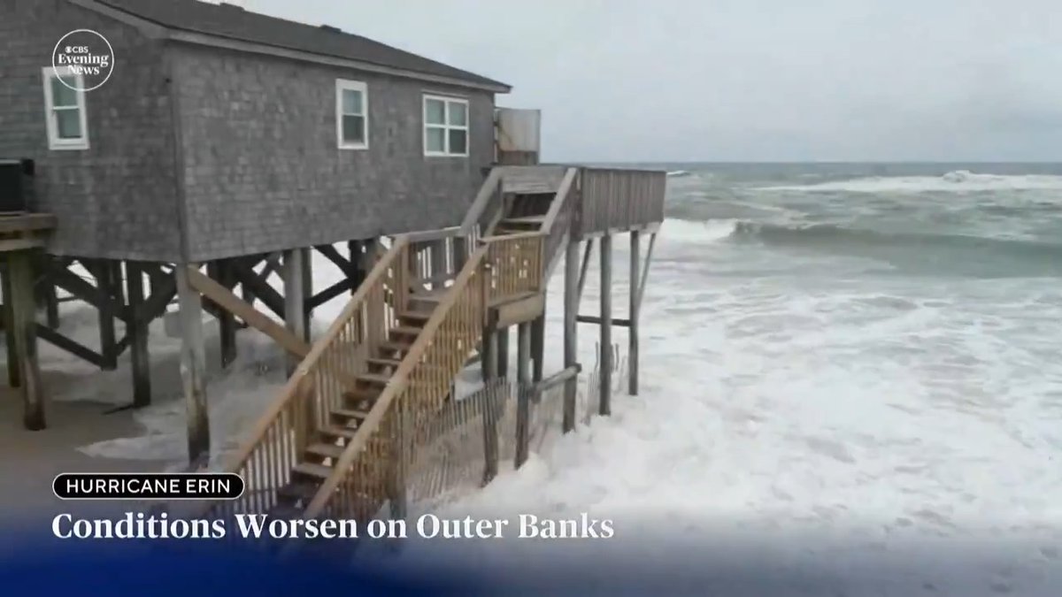 A state of emergency is in effect in North Carolina on Wednesday as Hurricane Erin approaches. Gov. Josh Stein said agencies are positioning resources, while beaches are closed and more than 20 coastal towns face a high risk of life-threatening rip currents.