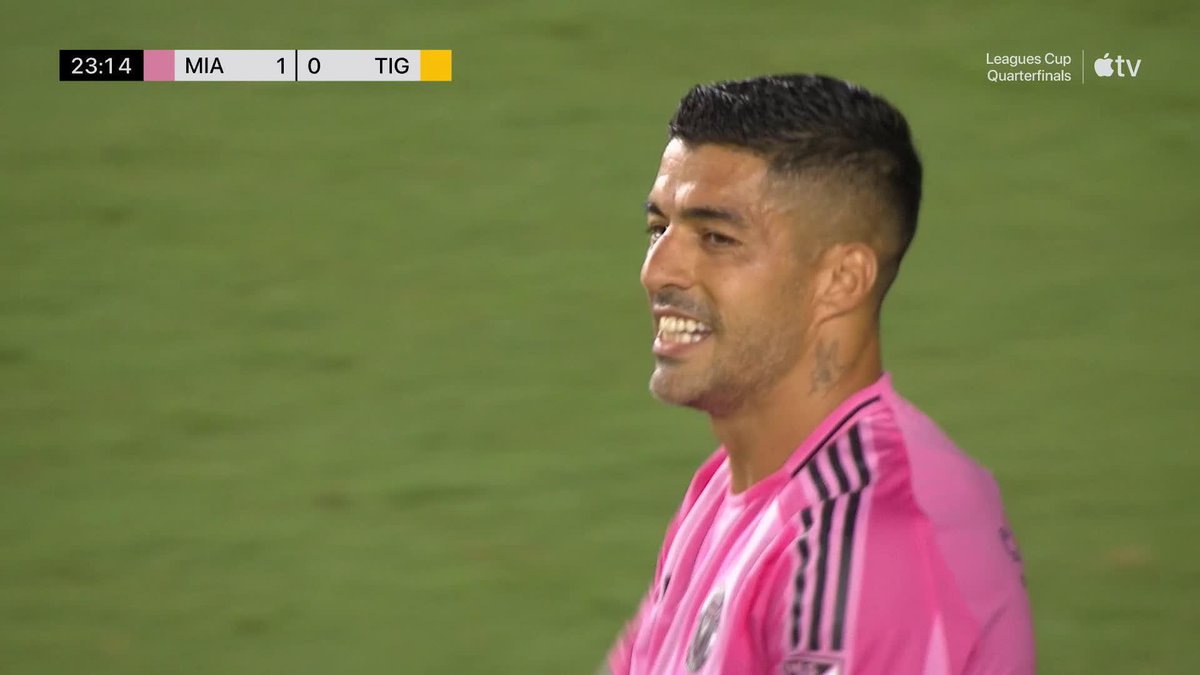 Luis Suárez drills this PK 🎯 Inter Miami CF lead Tigres in the Leagues Cup Quarterfinals: