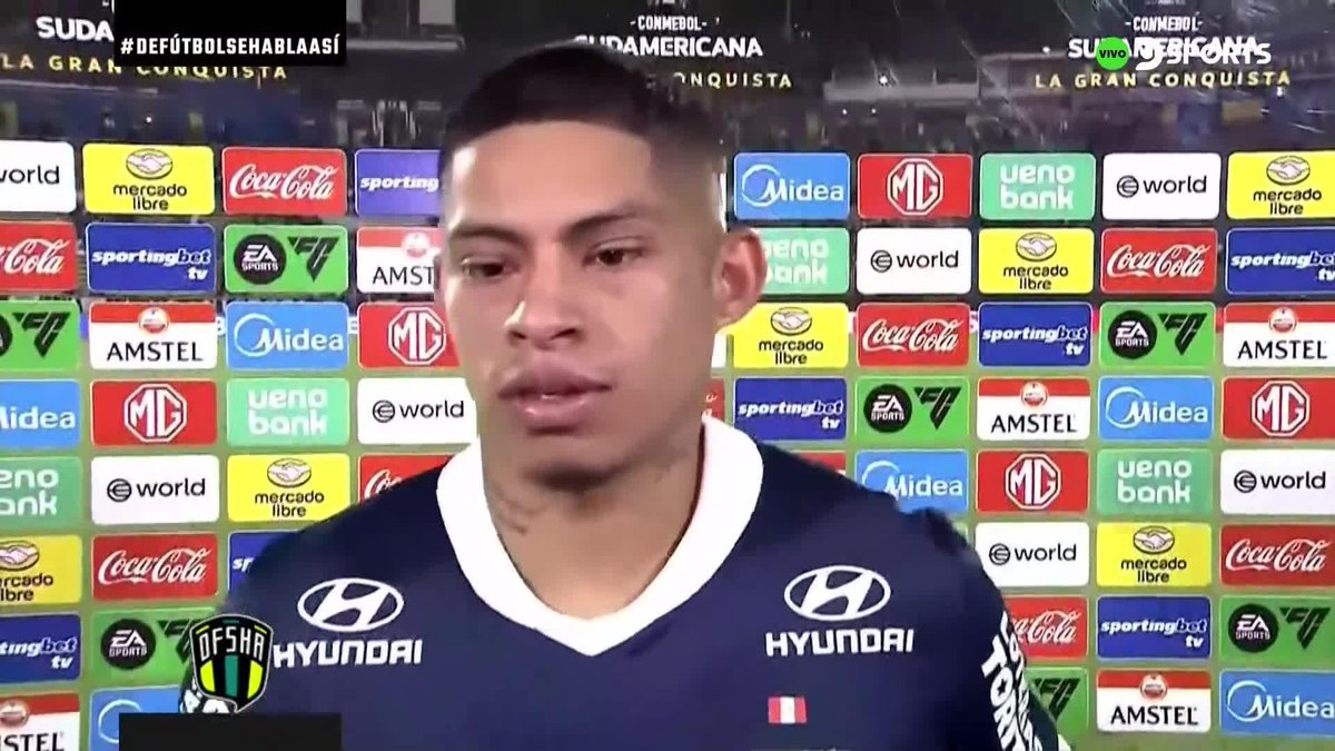 "ESTE TRIUNFO Y CLASIFICACIÓN ES PARA LOS HINCHAS, DECIRLES MUCHAS GRACIAS Y VAMOS A SEGUIR IGUAL" 💪🏽 🗣️ Kevin Quevedo, extremo de Alianza Lima 🇵🇪, agradeció al hincha en el triunfo 2-1 🆚 U. Católica 🇪🇨 y clasificación a cuartos de CONMEBOL #SudamericanaEnDSPORTS #DFSHA 🇵🇪