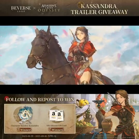 Kassandra Trailer - Lore of the West Wind | Reverse: 1999 × Assassin's Creed O raging wind of vengeance, her name will be in the stanza, Even the lips of Zeus adore—KASSANDRA! [Giveaway Event] 1.Follow Reverse: 1999 | Version 3.5 Available Now 2.Retweet trailer before Sept. 1st