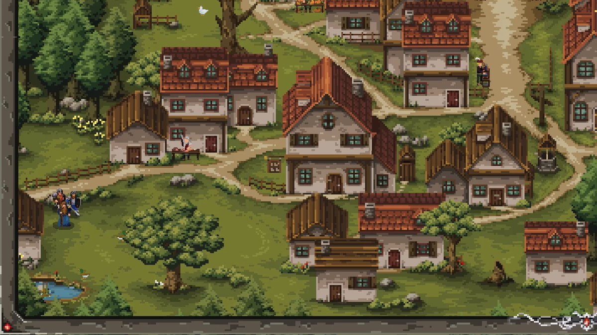 I have started adding in some Npcs and animals to the towns. However, in order to keep the animations/detail smooth I have scaled them down by 50 percent from the original size they were drawn at resulting in different sized pixel art (oh no, breaking the golden rule!!) My question is: Is it super noticeable or looks bad? The reason for scaling down was to use the same party sprites that we are using from the dungeons/combat so we can keep everything consistent for each party member among the world map, towns and dungeons.