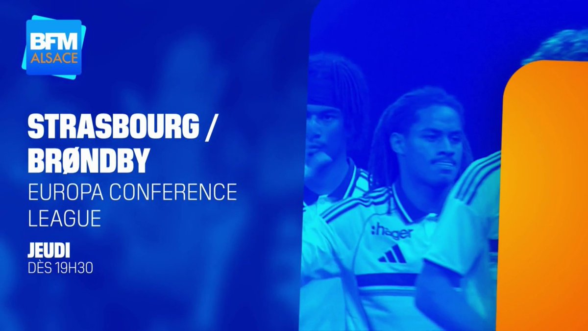 ⚽ Soir d'Europe à La Meinau et sur BFM Alsace ! Le Racing reçoit Bröndby pour le barrage aller de Ligue Conférence, un match à suivre sur BFM Alsace dès 19h30 🩵🤍