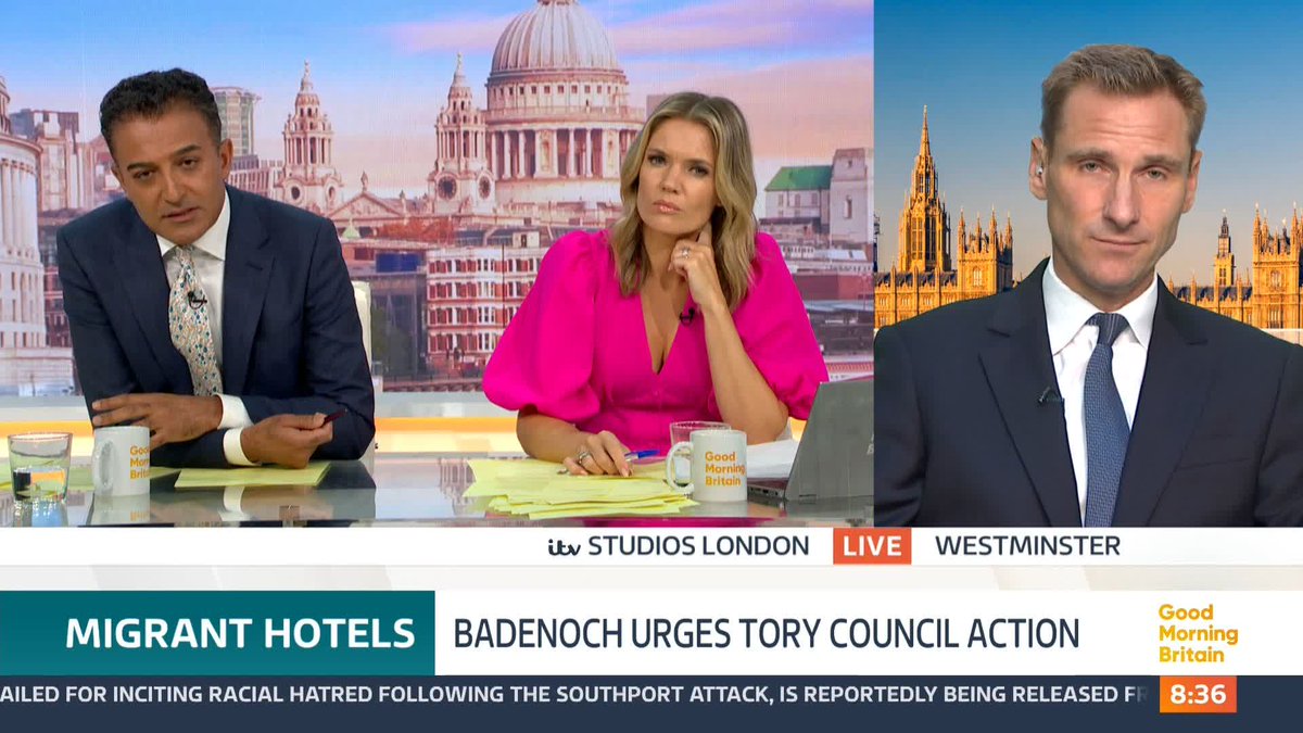 'If they're not in hotels, what would you do now?' Adil Ray OBE asks Shadow Home Secretary, Chris Philp MP as Kemi Badenoch is encouraging Tory-controlled councils to consider launching legal challenges against the use of hotels to house asylum seekers in their areas.