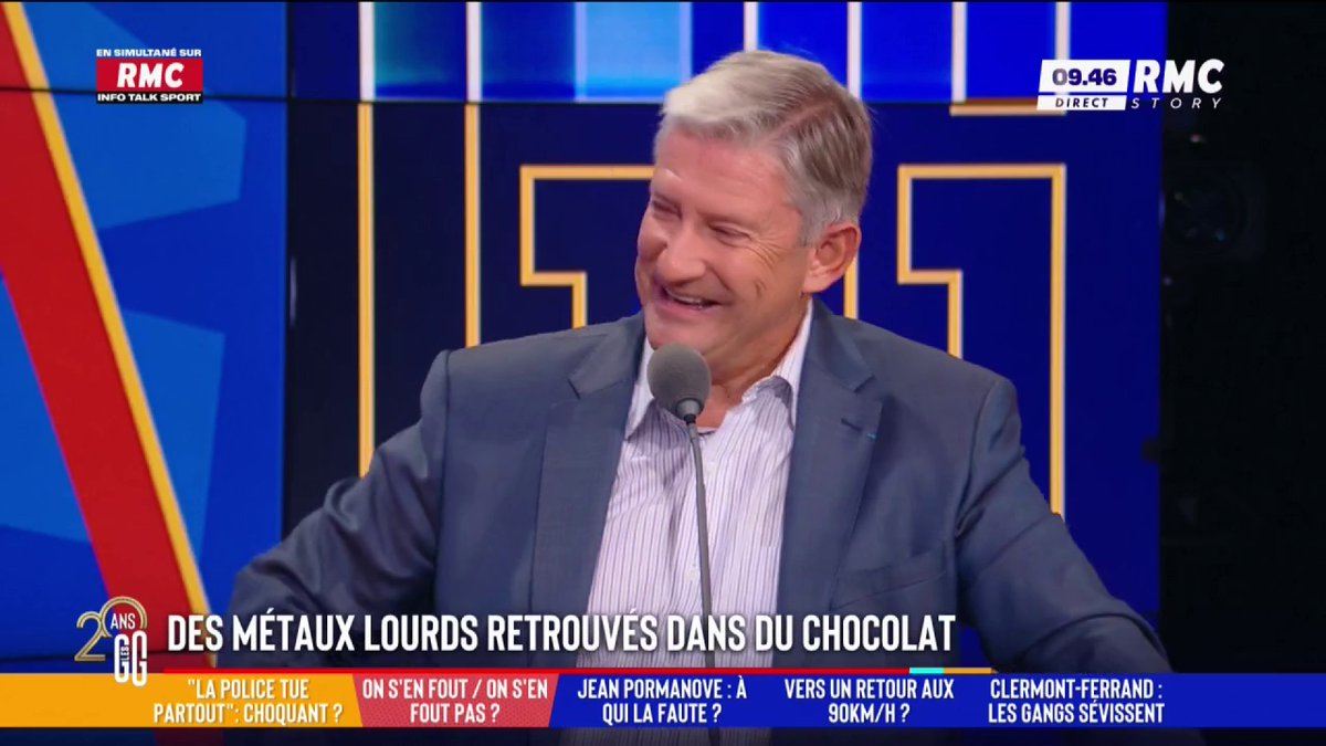 🍫 Des métaux lourds retrouvés dans du chocolat ! 🗣️ La blague d'Emmanuel de Villiers à Barbara Lefebvre : - "T'es végétarienne toi Barbara ?" - "Oui." - "Grave erreur !" - "Le chocolat, c'est mon grand plaisir comme je ne bois pas." - "Encore une erreur !" 😅 #GGRMC