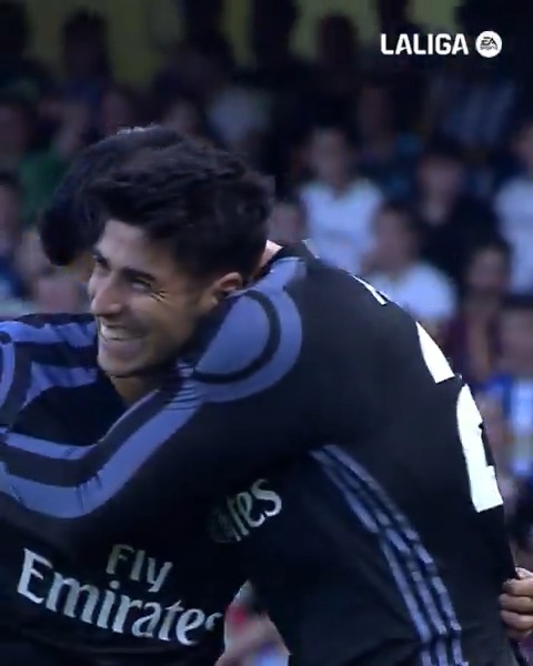 🤍🌟 Un debut soñado. 🔙 #TalDíaComohoy, hace 9️⃣ años, Marco Asensio marcaba este golazo en su primer partido en #LALIGAEASPORTS con el Real Madrid C.F.. #LALIGAHistory | #LALIGAHighlights