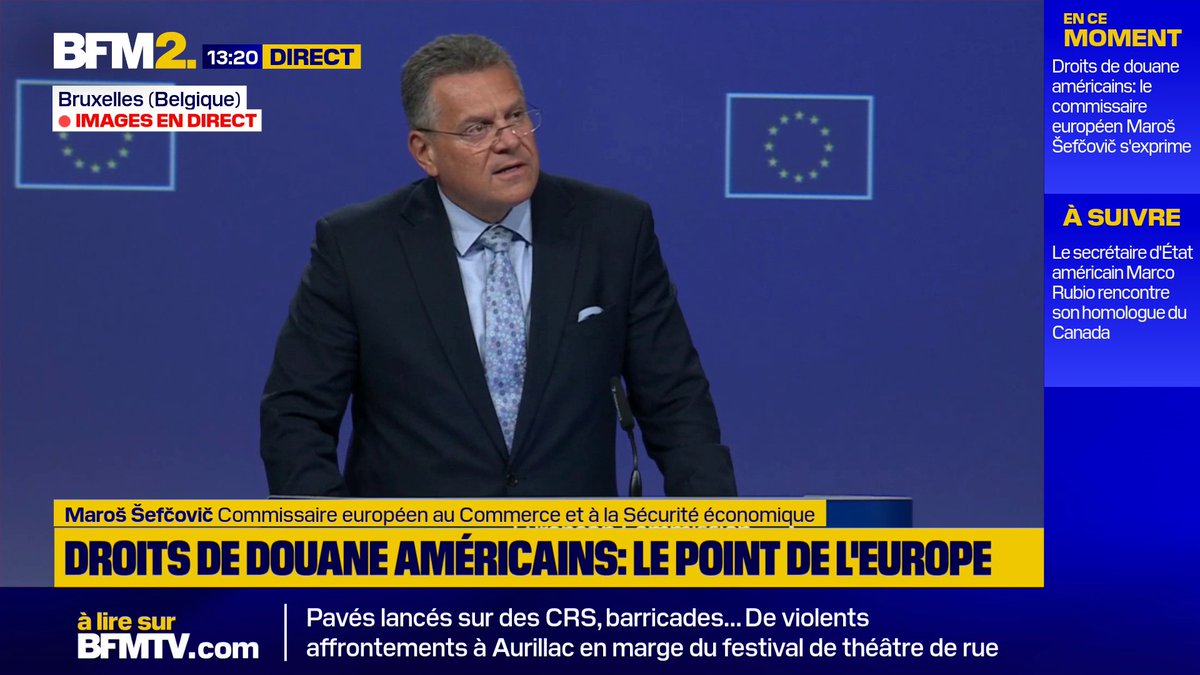 💬 "Nous allons renforcer notre sécurité énergétique en acquérant du pétrole, du GNL américain" Dans le cadre de l'accord sur les droits de douane entre les États-Unis et l'UE, Maroš Šefčovič, commissaire européen au Commerce, annonce des investissements européens #BFM2
