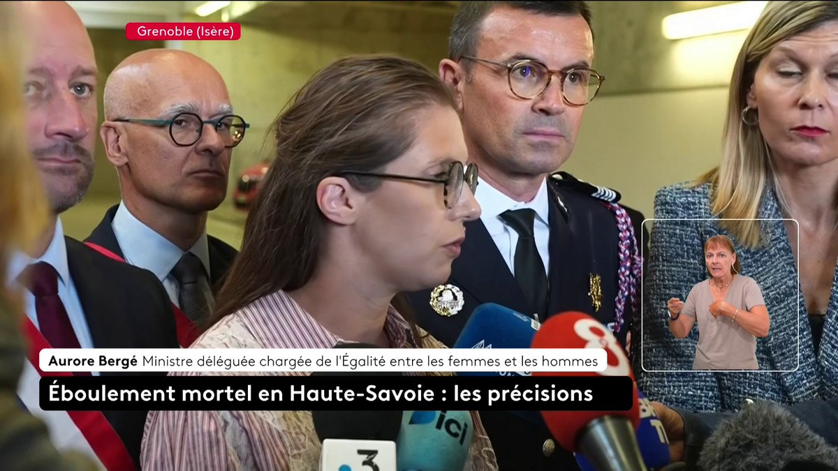 “Être ici, c’est venir saluer l’engagement des femmes et des hommes sapeurs-pompiers, gendarmes, des équipes autoroutières. C’est rendre hommage à cette coordination.”, déclare Aurore Bergé, ministre déléguée chargée de l’Égalité entre les femmes et les hommes.