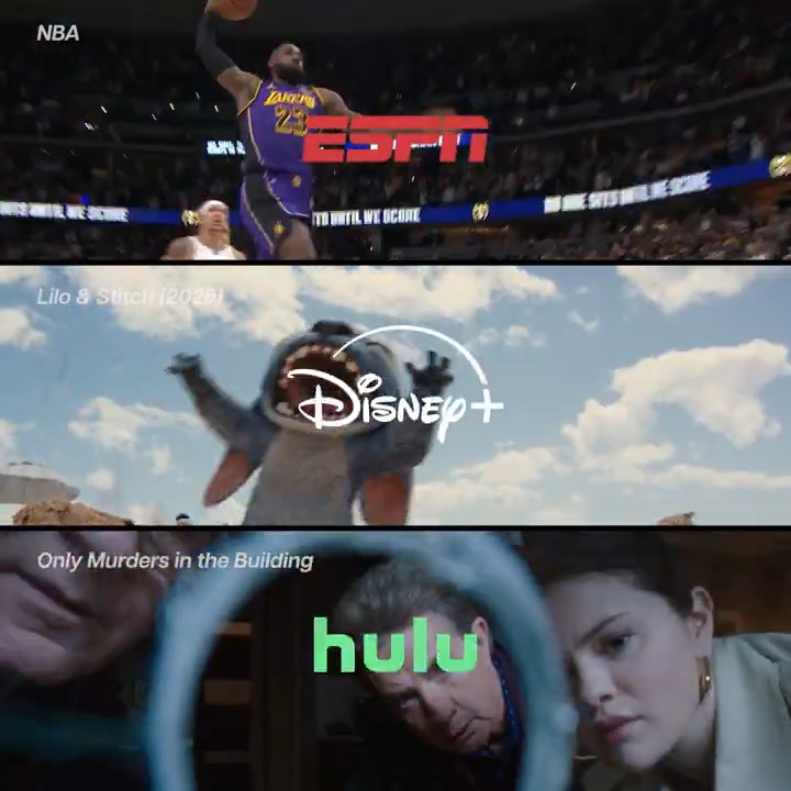 Three all-stars. One incredible offer. For the first time, you can get all of ESPN, Disney+, and Hulu together.
