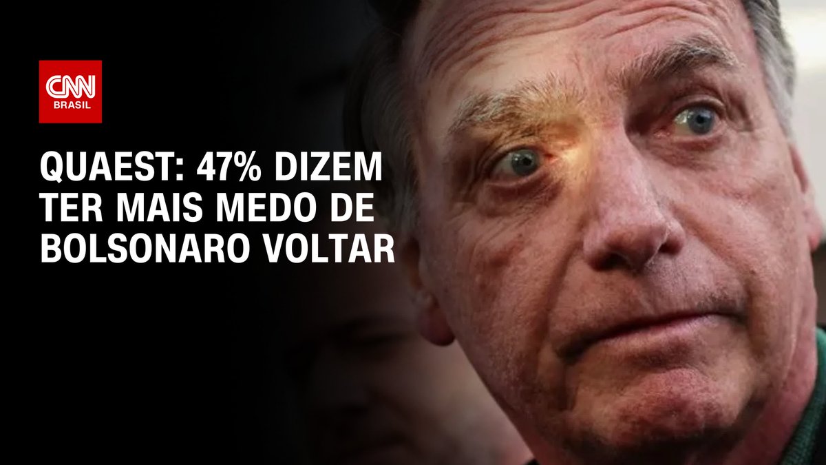 Quaest: 47% dizem ter mais medo de Bolsonaro voltar; assista #LiveCNNBrasil