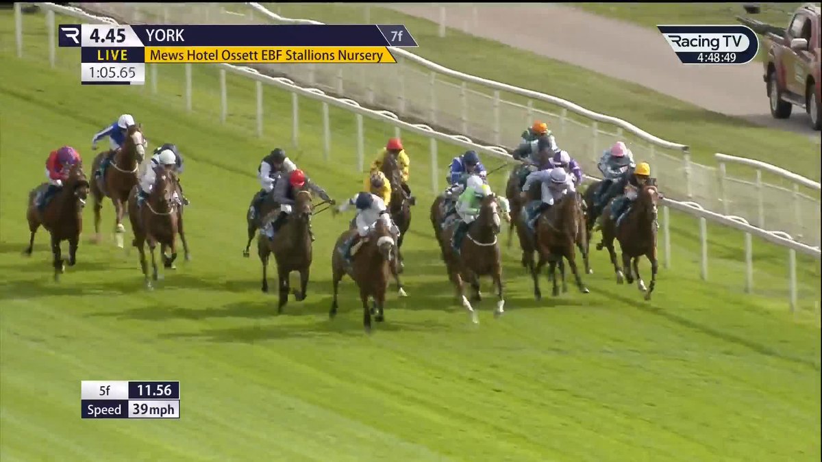 On the up 🌅 The progressive Stellar Sunrise is too good for his rivals in the £100,000 nursery. Oisín Murphy bags his first winner of the meeting. Andrew Balding | York Racecourse