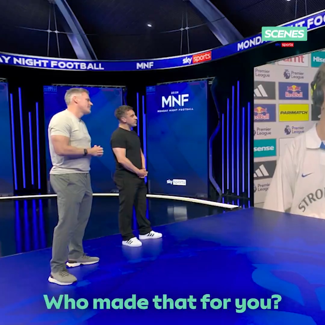 He REALLY loves that new jacket 🤣 #SkySportsSCENES is back and this week Specs and Ellis Platten gatecrashed MNF! 🎥