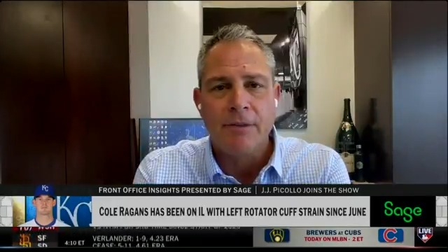 "We're hopeful by the middle of September we can see him back in Kansas City and back in our rotation." Kansas City Royals EVP & GM J.J. Picollo shares insight into Cole Ragans' rehab timeline. MLB Network + Sage USA