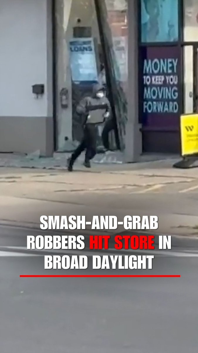 Brazen robbers smashed into a payday lender in Canada in the middle of the day, making off with several items in a matter of moments.