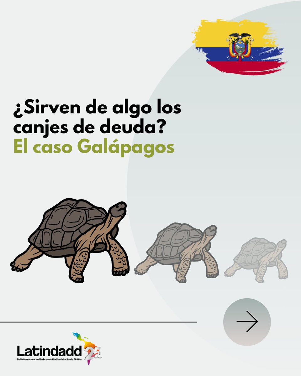 🚨 El canje de deuda en #Galápagos fue presentado como un éxito, pero en realidad dejó más riesgos que beneficios: pérdida de soberanía, exclusión de comunidades, opacidad y un ahorro mínimo frente a la magnitud de la deuda. 👉 Descarga el informe completo y conoce la otra cara del canje: #CanjeDeDeuda #JusticiaEconómica