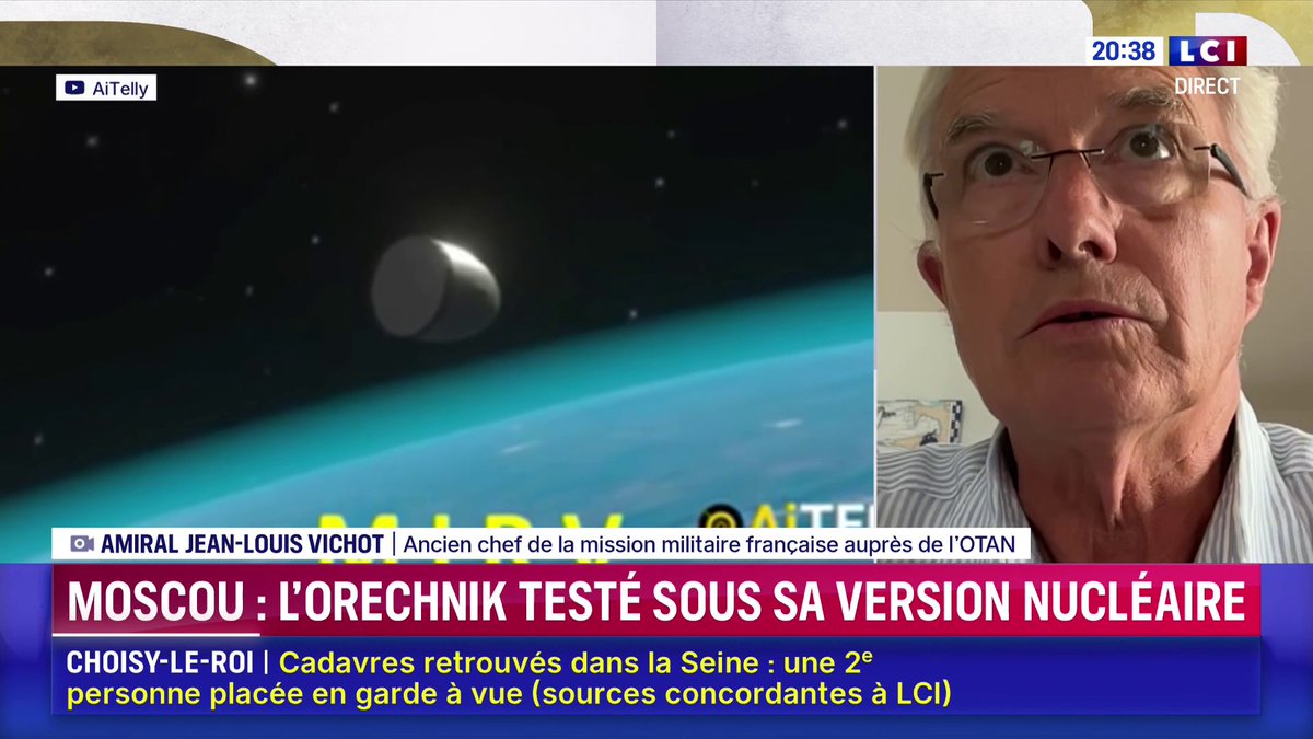 Missile russe Orechnik : « C’est très clair, c’est l’Europe qui est visée », explique l’amiral Jean-Louis Vichot ▶️ Darius Rochebin