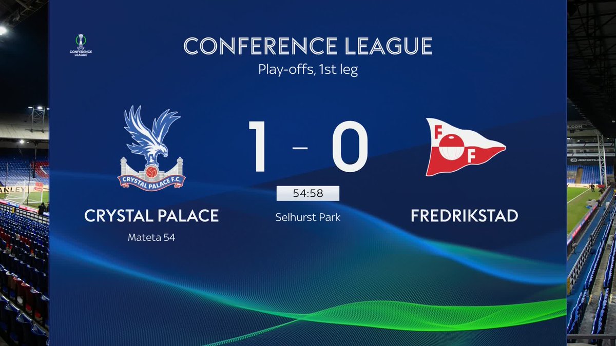 Jean-Philippe Mateta's header gives Crystal Palace the lead against Fredrikstad in the UEFA Conference League play-off at Selhurst Park 🔴🔵