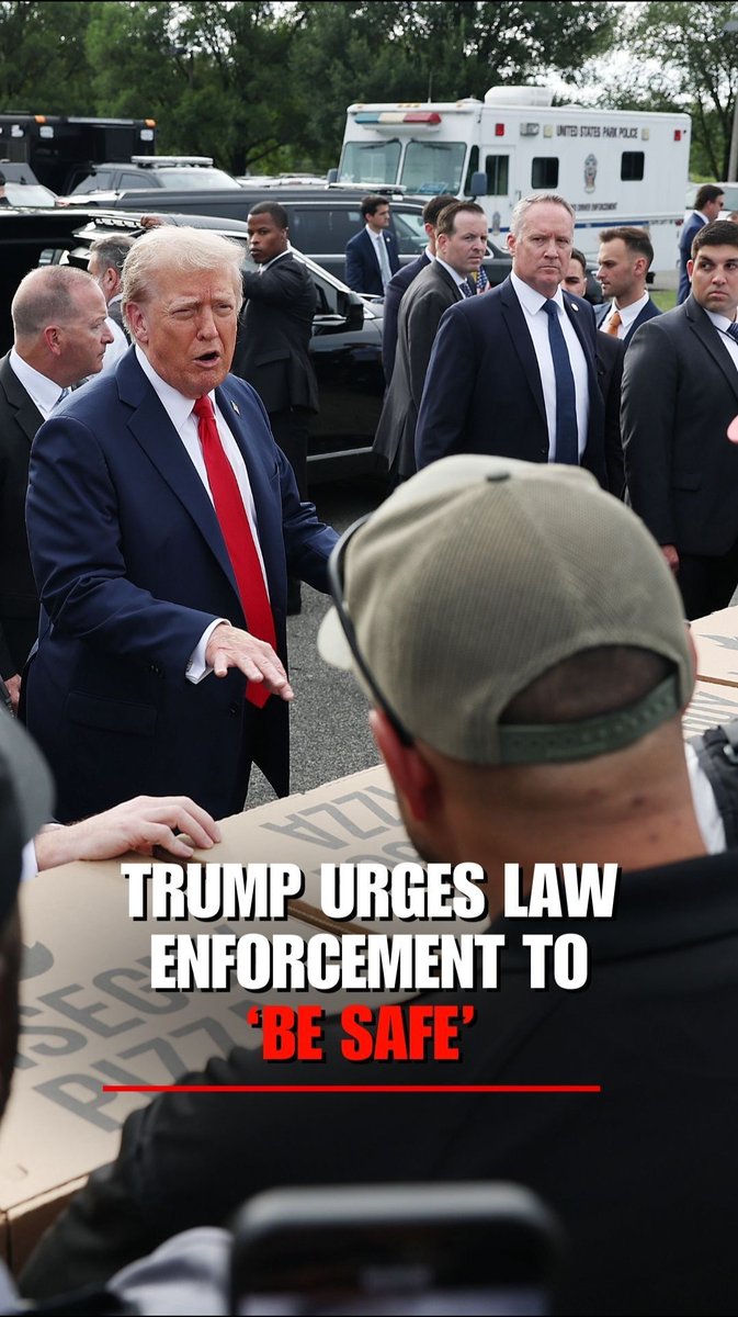 President Trump delivers pizza to DC law enforcement: "Be safe"