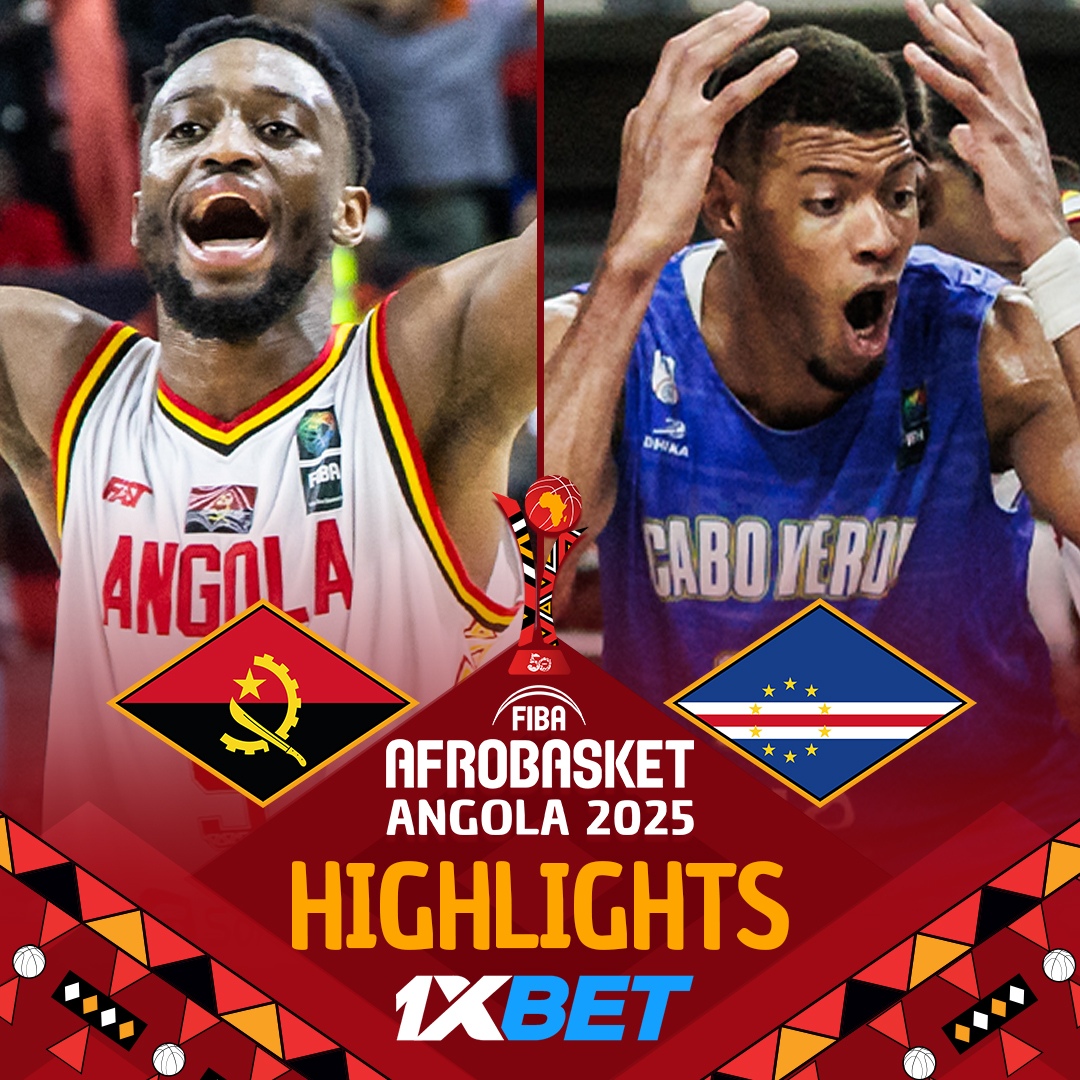 🇦🇴 Angola secured the last ticket to the 2025 AfroBasket semifinals after overcoming a resilient Cape Verde team, winning 90-80! Federação Angola de Basquetebol x #AfroBasket #TheTimeIsNow | 1XBET Highlights