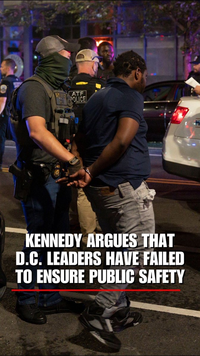 .Kennedy on what cities across America should be learning from DC crime crackdown: "I think what the vice president is saying is if this has been so effective in a week, that every crime-plagued city in America can do the same thing without federal law enforcement, without militarization — and they should be doing that."