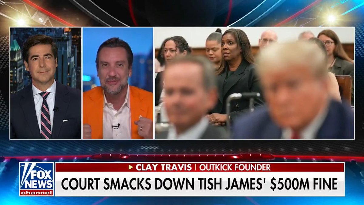Huge victory for Donald Trump today, now put Letitia James in handcuffs and charge her with crimes. I discussed with Jesse Watters: