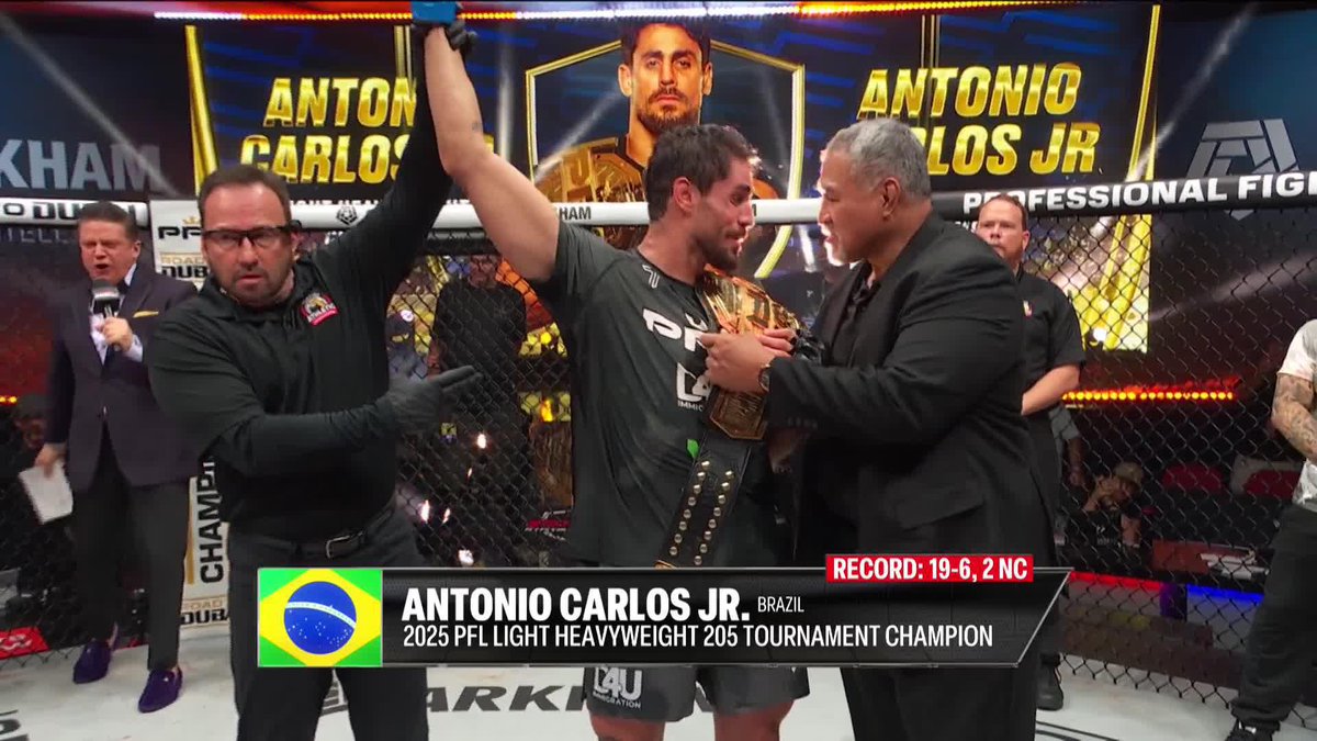 Antonio Carlos Jr. is your 2025 Light Heavyweight Tournament Champion! 🏆 [ #PFLWorldTournament | NOW ESPN+ | Main Card 9pm ESPN]