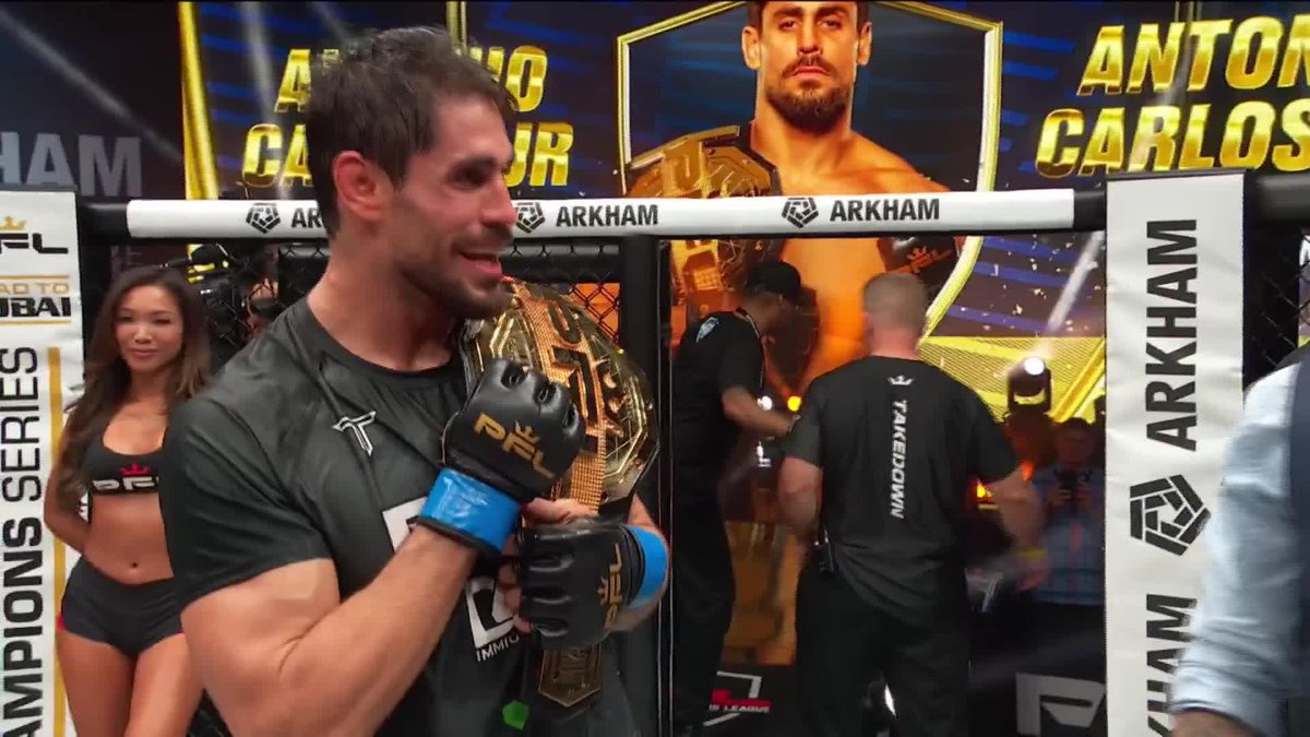 Through all the adversity, Antonio Carlos Jr. finds himself on top. CHAMPION! 🏆 [ #PFLWorldTournament | NOW ESPN]