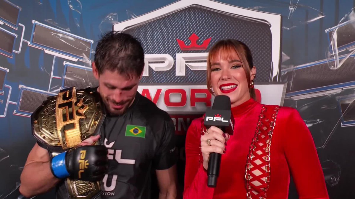 Antonio Carlos Jr. shows off his new belt and shares his thoughts on his next opponent 👀 #PFLWorldTournament