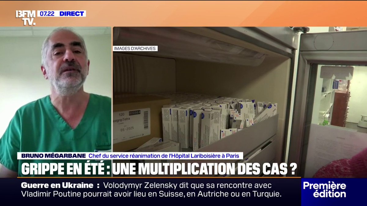 💬 "L'été, la grippe circule toujours" ➡️ Bruno Mégarbane, chef du service de réanimation de l'hôpital Lariboisière, explique pourquoi les virus ne disparaissent pas même au cœur de l'été