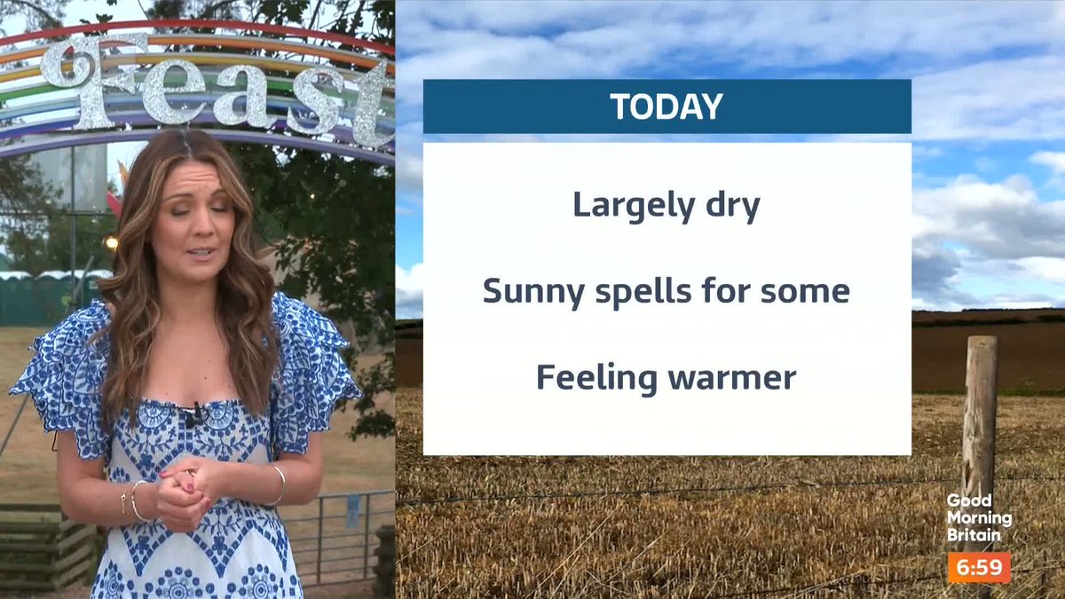 Today will be largely dry with sunny spells for some and feeling warmer. @lauratobin1 with the weather.