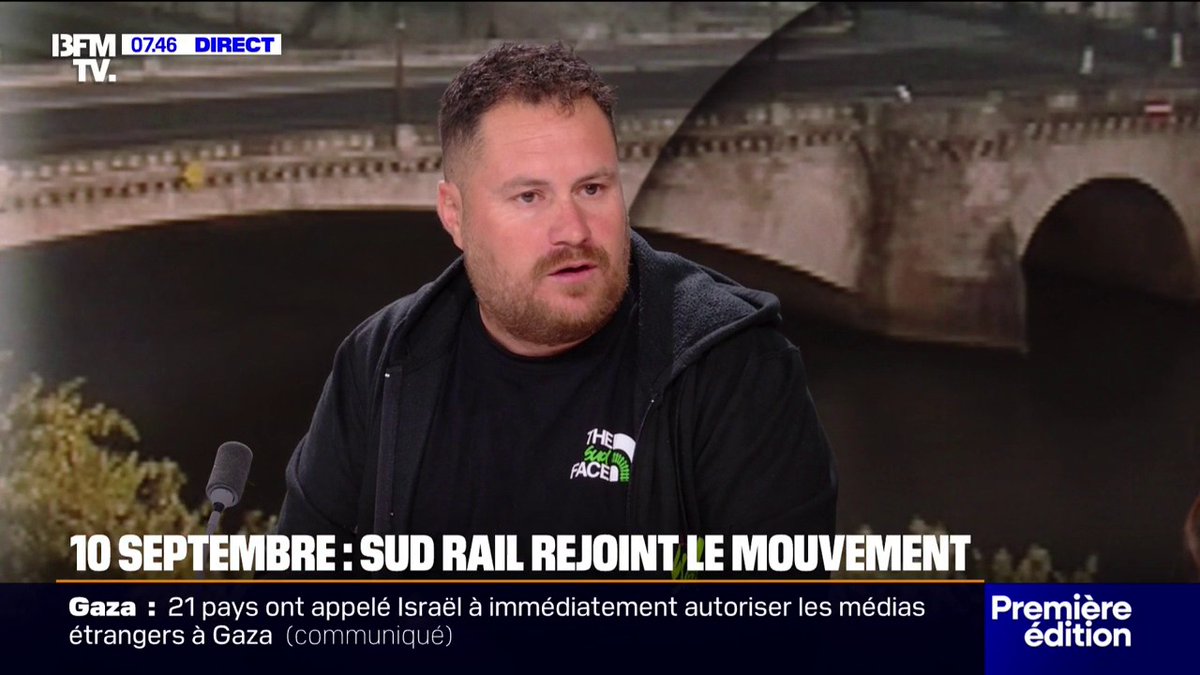 Mouvement du 10 septembre: "On lance un affrontement social vis à vis du gouvernement", affirme Julien Troccaz (Sud Rail)