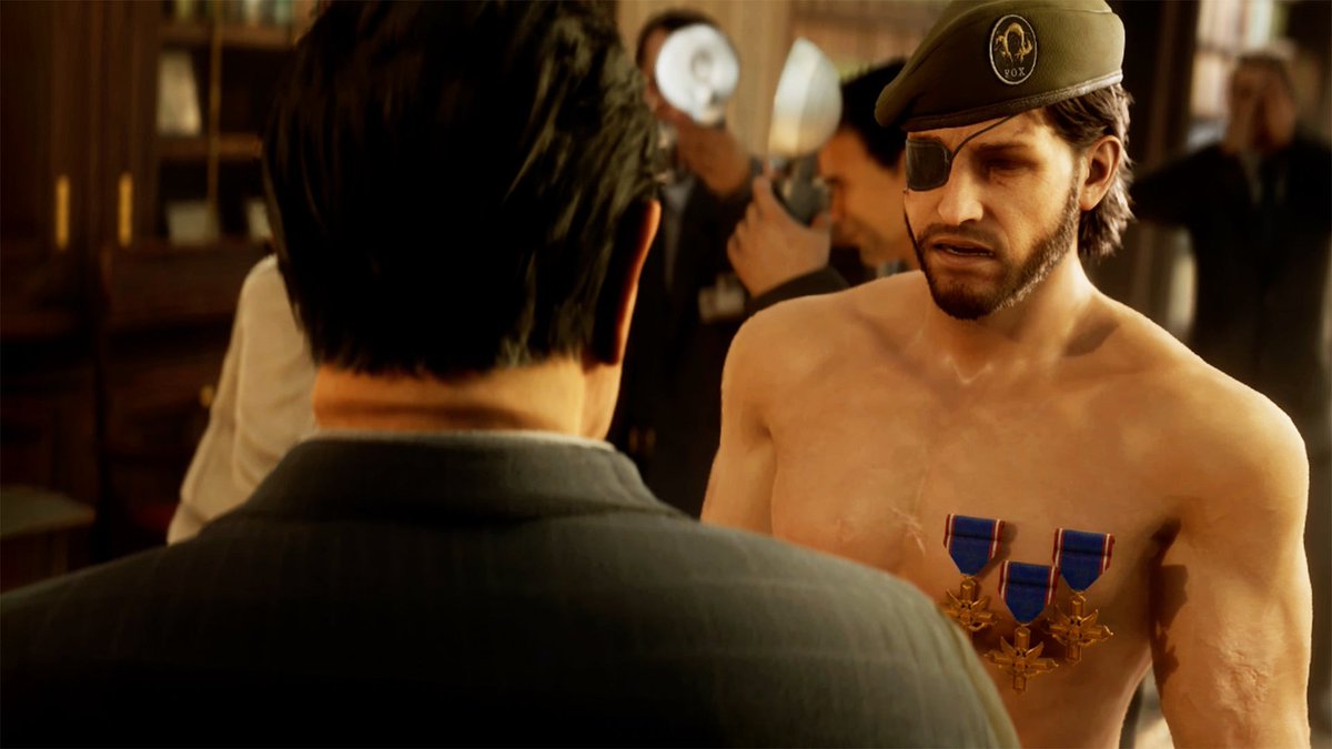 Snake is shirtless and gets medals pinned to his bare chest in an alternate version of Metal Gear Solid Delta's ending unlocked in Secret Theater: #gamescom2025