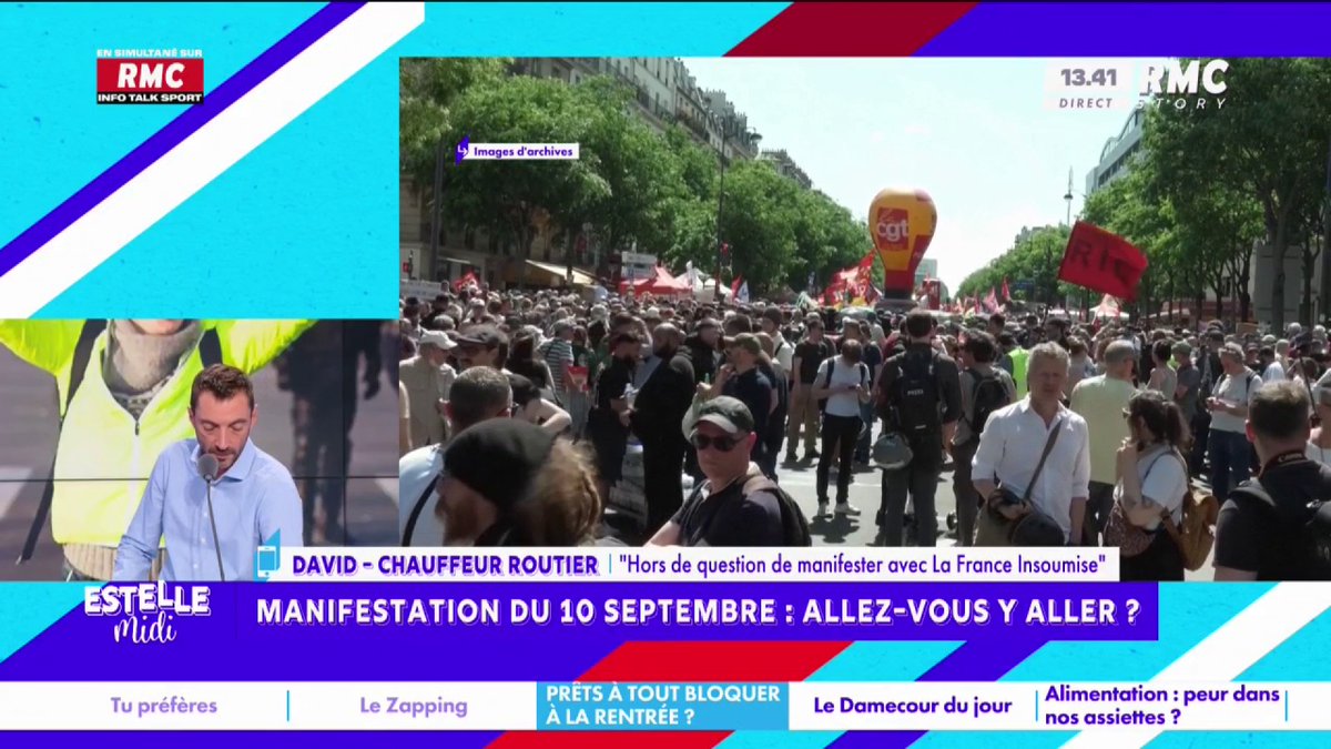😡 Manifestation du 10 septembre : allez-vous y aller ? 📞 David : "Je m'associe car j'en ai marre qu'on nous prenne pour des c*** mais je ne manifesterai pas car je ne veux pas être associé à LFI ! Ce n'est que pour ça ! Ils essaient de récupérer le mouvement !" #EstelleMidi
