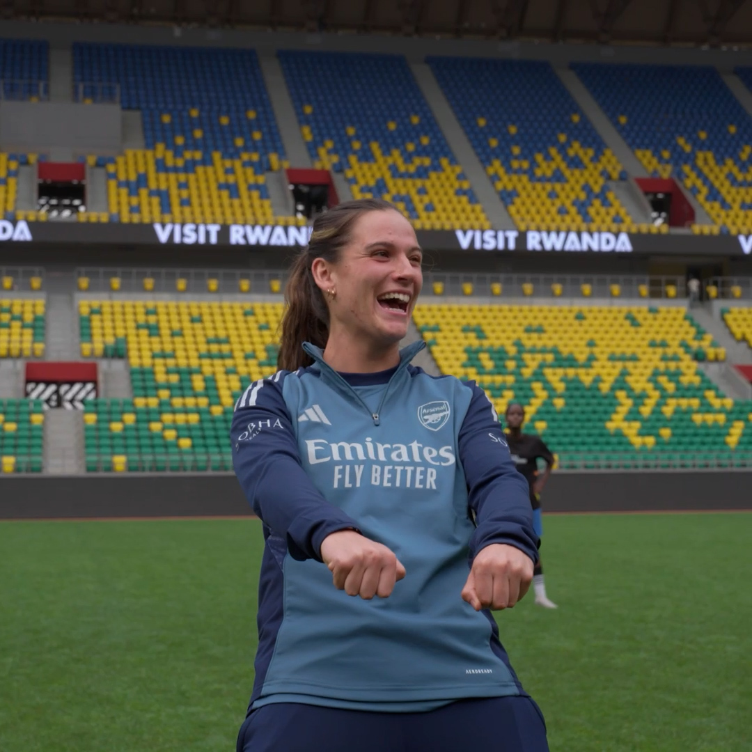 Inspiring the next generation ⚽ Katie, Caitlin and Codi visited Amahoro Stadium in Kigali to meet the players and coaches growing the women's game in Rwanda 🤝 Visit Rwanda