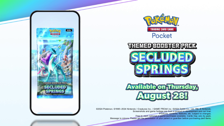Discover a hidden haven where elusive Legendary Pokémon Suicune, Entei and Raikou run wild! 💧🔥⚡ Pokémon TCG Pocket: Secluded Springs will be available in-app, August 28th.