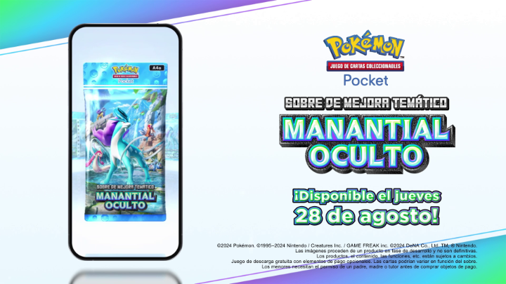 ¡Descubre un refugio secreto donde los Pokémon legendarios Suicune, Entei y Raikou corren libres! 💧🔥⚡ Manantial Oculto, la nueva expansión de JCC Pokémon Pocket, estará disponible en la aplicación a partir del 28 de agosto.