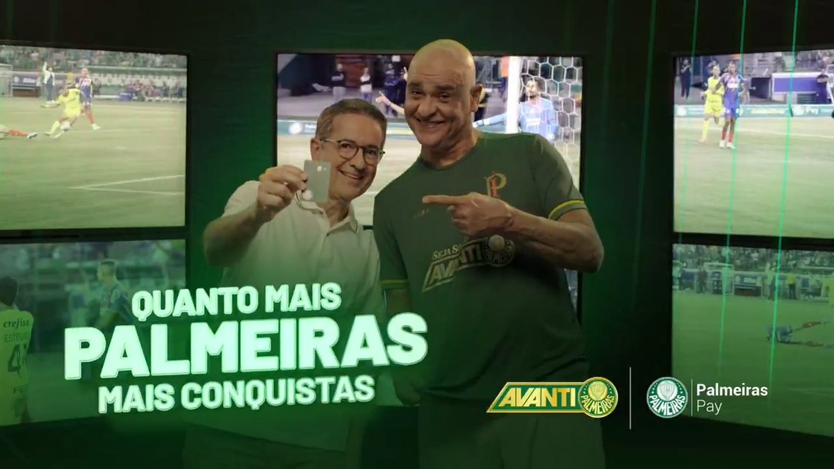 Avanti 🤝 Palmeiras Pay 💚 São Marcos e Carlos Tramontina mandaram o papo: quanto mais Palmeiras, mais conquistas! Leia os detalhes da campanha em nosso site! 📰 📲