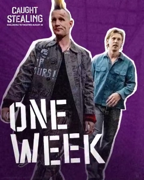 Prepare yourself. ONE WEEK until #CaughtStealingMovie – Sneak Peeks August 23, in theatres everywhere August 29. Get tickets.
