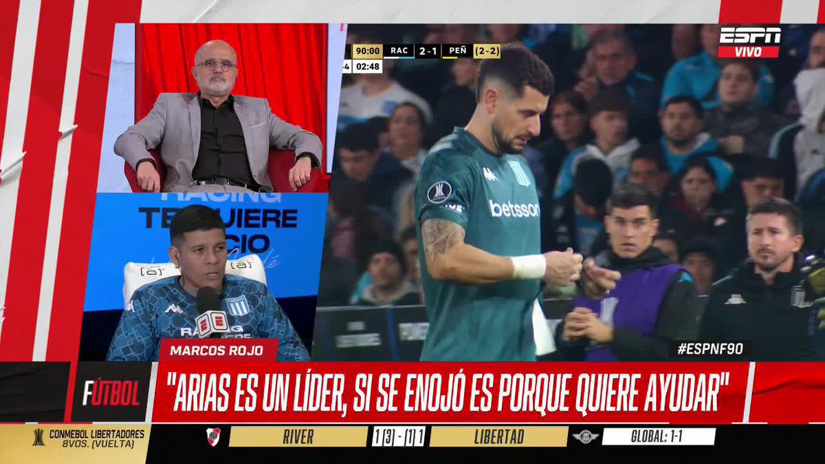 "VI A RIVER ANOCHE... SUFRIERON" 😅 Marcos Rojo y su análisis sobre la agónica victoria de River por penales ante Libertad, por la CONMEBOL #Libertadores. ▶️ Mirá #ESPNF90 en el Plan Premium de #DisneyPlus