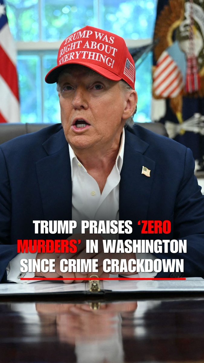 President Trump touts the elimination of murders in Washington D.C. since his crackdown on crime as he warns the city's mayor to 'get her act straight' or face a full federal takeover.