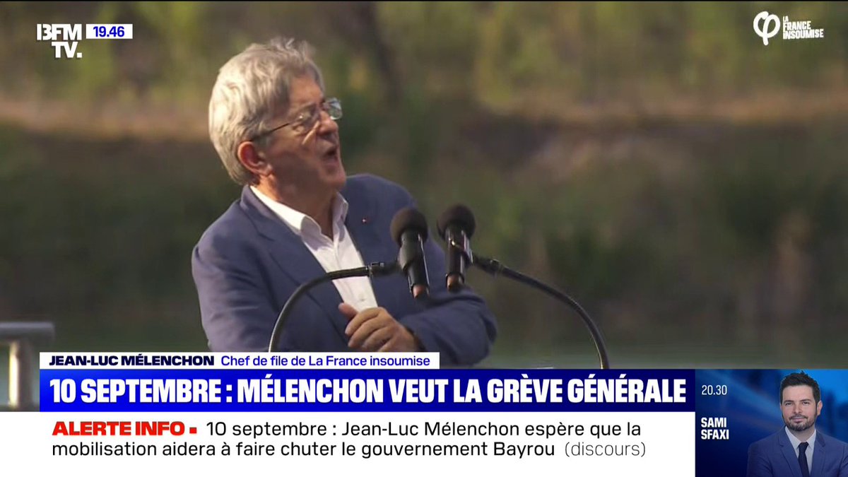 🇫🇷 FLASH | Jean-Luc Mélenchon appelle à la GRÈVE GÉNÉRALE le 10 septembre.